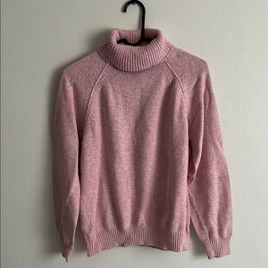 Pink Cotton Turtleneck Sweater